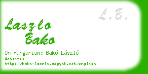 laszlo bako business card